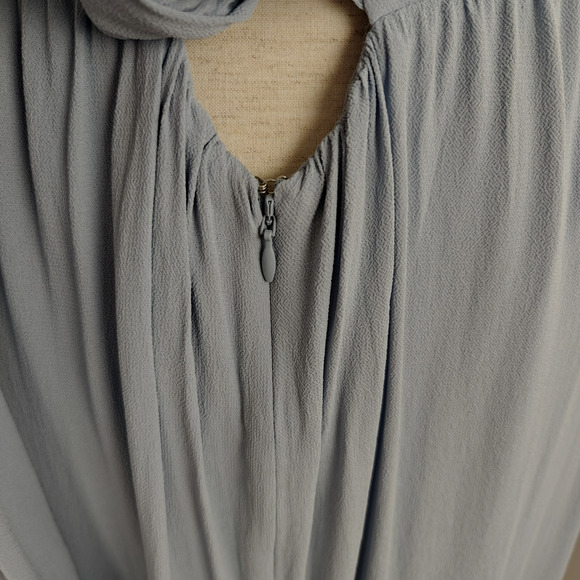 Reformation Andee Halter Maxi Dress Size 12 Mineral Blue Side Slit Romantic - Picture 12 of 15